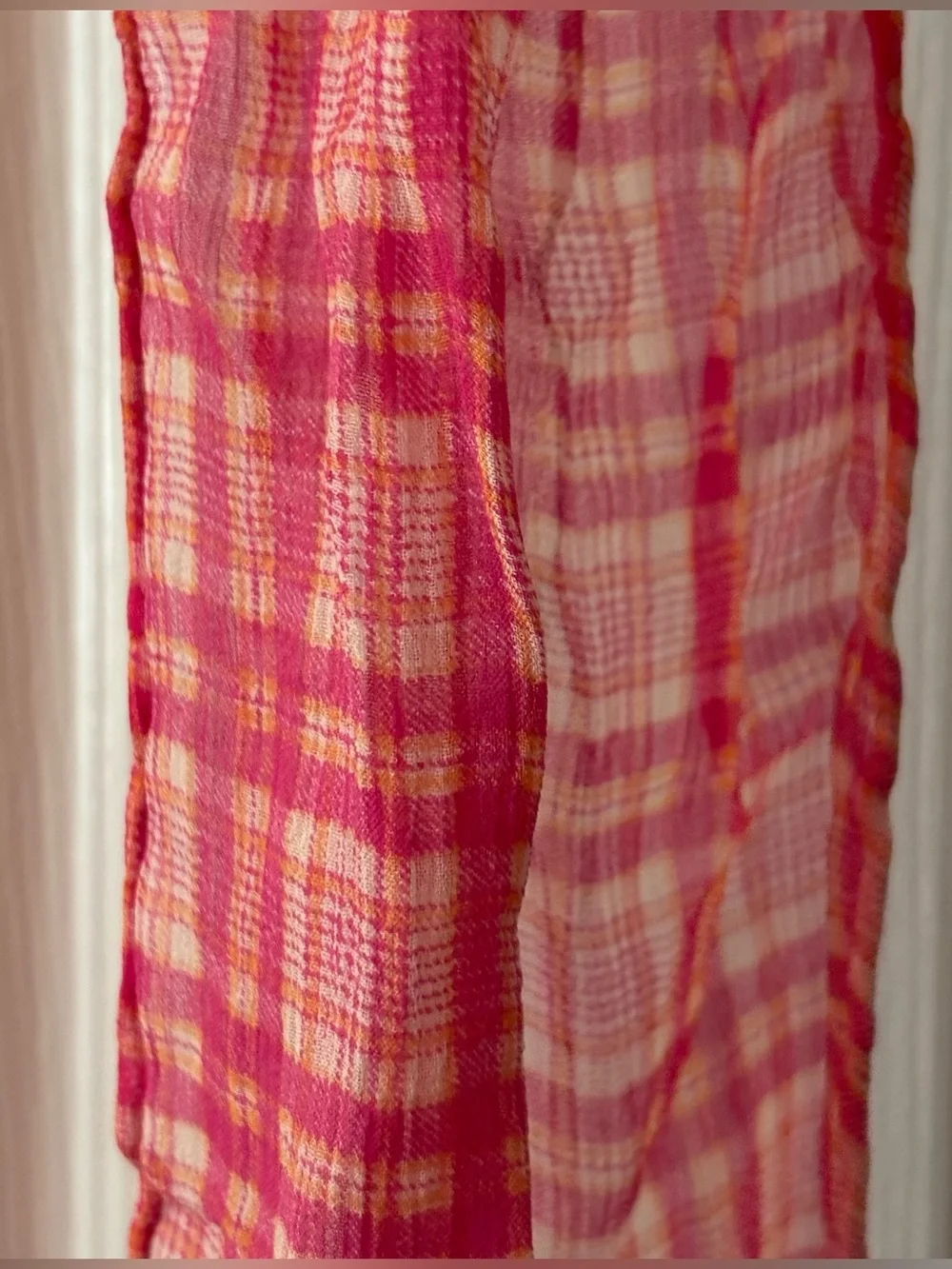 NWT Gap vintage 2006 pink white silk skinny scarf Y2K